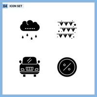 Set of 4 Modern UI Icons Symbols Signs for cloud commerce thanksgiving paper e Editable Vector Design Elements