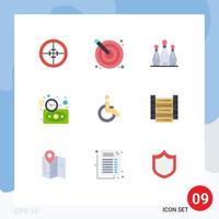 paquete de iconos de vector de stock de 9 signos y símbolos de línea para presupuesto de dinero estimar creatividad deporte bolo elementos de diseño de vector editables