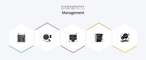 Management 25 Glyph icon pack including chat. phone book. management. phone. book vector