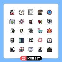 Set of 25 Modern UI Icons Symbols Signs for user interface grid marketing corporate Editable Vector Design Elements