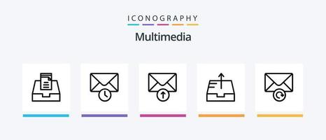 Multimedia Line 5 Icon Pack Including . retry. send. mail. Creative Icons Design vector