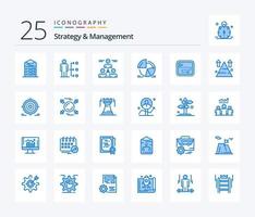 Strategy And Management 25 Blue Color icon pack including statistics. chart. user. man. group vector