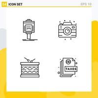 4 Creative Icons Modern Signs and Symbols of valet drum hotel camera irish Editable Vector Design Elements