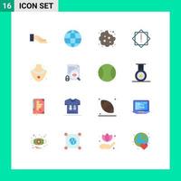 16 Universal Flat Colors Set for Web and Mobile Applications search jewelry eat gem warning Editable Pack of Creative Vector Design Elements