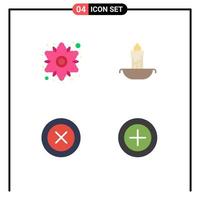 Universal Icon Symbols Group of 4 Modern Flat Icons of chamomile ui plant easter wireframe Editable Vector Design Elements