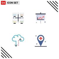 4 Thematic Vector Flat Icons and Editable Symbols of area cloud network banking traffic Editable Vector Design Elements