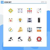 Group of 16 Modern Flat Colors Set for calendar device transportation chemistry transportation Editable Pack of Creative Vector Design Elements