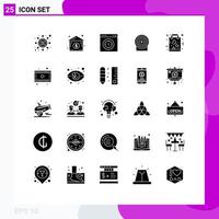 25 Thematic Vector Solid Glyphs and Editable Symbols of favorite target interface achievement target Editable Vector Design Elements