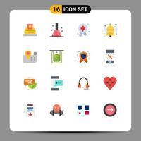 Group of 16 Modern Flat Colors Set for atm navigation badge map back Editable Pack of Creative Vector Design Elements