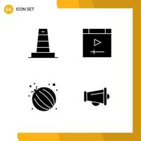 Modern Set of Solid Glyphs Pictograph of business onion under page megaphone Editable Vector Design Elements