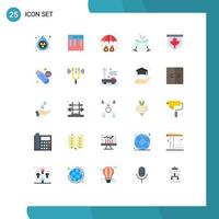 paquete de iconos vectoriales de stock de 25 signos y símbolos de línea para restaurante cóctel música champán protección elementos de diseño vectorial editables vector