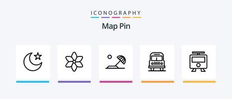 paquete de iconos de la línea 5 del mapa que incluye . tren. paciente. subterraneo. mapas diseño de iconos creativos vector