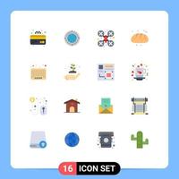 conjunto de 16 iconos de interfaz de usuario modernos símbolos signos para la venta pan mundo hornear drone robot paquete editable de elementos de diseño de vectores creativos