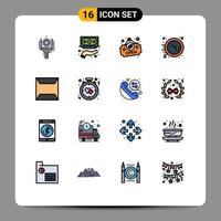 Set of 16 Modern UI Icons Symbols Signs for documents time private office sign Editable Creative Vector Design Elements