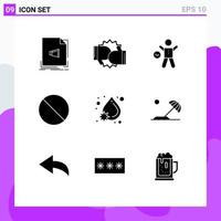 Set of 9 Commercial Solid Glyphs pack for stop cancel fight man time Editable Vector Design Elements