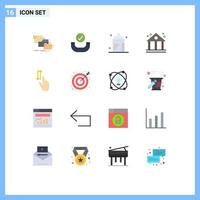 grupo de 16 signos y símbolos de colores planos para gestos financiar bebé forma de negocio paquete editable de elementos creativos de diseño de vectores
