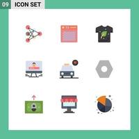 Set of 9 Modern UI Icons Symbols Signs for security internet portable computer energy Editable Vector Design Elements