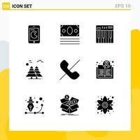 Pack of 9 Modern Solid Glyphs Signs and Symbols for Web Print Media such as scandinavia canada controller arctic music Editable Vector Design Elements