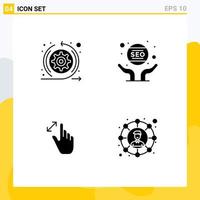 User Interface Pack of 4 Basic Solid Glyphs of agile expand sprint marketing interface Editable Vector Design Elements