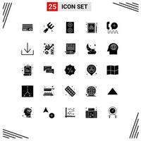 25 Thematic Vector Solid Glyphs and Editable Symbols of help add fork game pool Editable Vector Design Elements