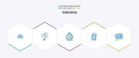 Valentine 25 Blue icon pack including . wedding. compass. heart. card vector