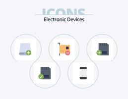 Devices Flat Icon Pack 5 Icon Design. devices. card. hardware. gadget. devices vector