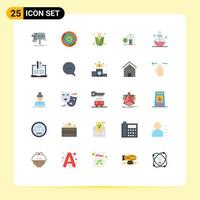 25 Universal Flat Colors Set for Web and Mobile Applications hotel home engine building corn Editable Vector Design Elements