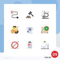 Universal Icon Symbols Group of 9 Modern Flat Colors of stopwatch fast japanese security money Editable Vector Design Elements