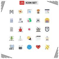 Pack of 25 Modern Flat Colors Signs and Symbols for Web Print Media such as lump living marriage card home document Editable Vector Design Elements