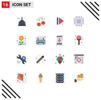 Modern Set of 16 Flat Colors and symbols such as financing gadget arrow devices chip Editable Pack of Creative Vector Design Elements