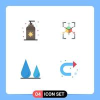 4 Universal Flat Icons Set for Web and Mobile Applications beach lab prototype chart arrow Editable Vector Design Elements