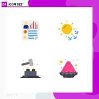 4 User Interface Flat Icon Pack of modern Signs and Symbols of data whack a mole report dry skin play Editable Vector Design Elements