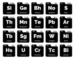 20 Preiodic table of the elements Icon Pack Design vector