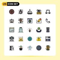 Set of 25 Modern UI Icons Symbols Signs for justice shopping proposal commerce black friday Editable Vector Design Elements