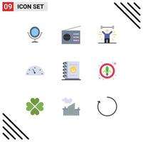 Stock Vector Icon Pack of 9 Line Signs and Symbols for festival planner weight office speed Editable Vector Design Elements