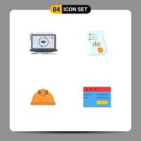 Flat Icon Pack of 4 Universal Symbols of app marketing software analytics report Editable Vector Design Elements