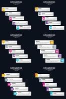 Vector 6 Infographics Pack Presentation slide template 5 Steps cycle diagrams and timelines