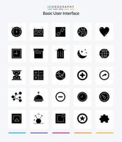 Creative Basic 25 Glyph Solid Black icon pack  Such As archive. date. earth. clock. like vector