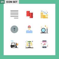 Modern Set of 9 Flat Colors and symbols such as construction up analytics communication arrow Editable Vector Design Elements