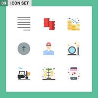 Modern Set of 9 Flat Colors and symbols such as construction up analytics communication arrow Editable Vector Design Elements