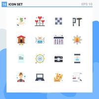 16 Creative Icons Modern Signs and Symbols of home page hammer gallery gear construction Editable Pack of Creative Vector Design Elements