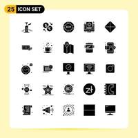paquete de iconos de vectores de stock de 25 signos y símbolos de línea para elementos de diseño de vectores editables del mundo del documento del euro del archivo de pantalla