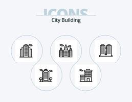 City Building Line Icon Pack 5 Icon Design. office. business. business. building. skyscraper vector