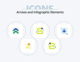paquete de iconos planos de flecha 5 diseño de iconos. . círculo. vector