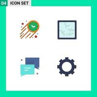 4 iconos planos universales establecidos para aplicaciones web y móviles dispositivos de espejo de tiempo de acción de gracias rápidos elementos de diseño vectorial editables vector