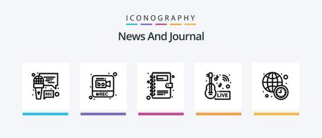 paquete de iconos de la línea de noticias 5 que incluye . Noticias. querido. información. acerca de. diseño de iconos creativos vector