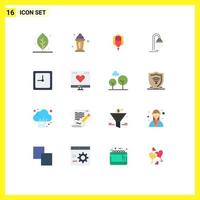 16 Thematic Vector Flat Colors and Editable Symbols of date shower lantern service bathroom Editable Pack of Creative Vector Design Elements