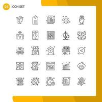 25 Thematic Vector Lines and Editable Symbols of data protection wear network bug Editable Vector Design Elements