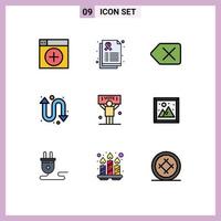 Universal Icon Symbols Group of 9 Modern Filledline Flat Colors of politics campaign cancer sign watch kit arrows Editable Vector Design Elements