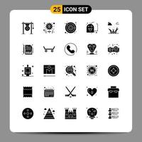 25 iconos creativos signos y símbolos modernos de tareas de juego de hierba juego sol elementos de diseño vectorial editables vector